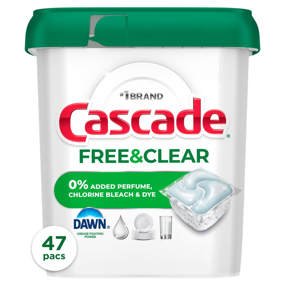 Cascade Free & Clear · Cápsulas lavavajillas · 47 unidades