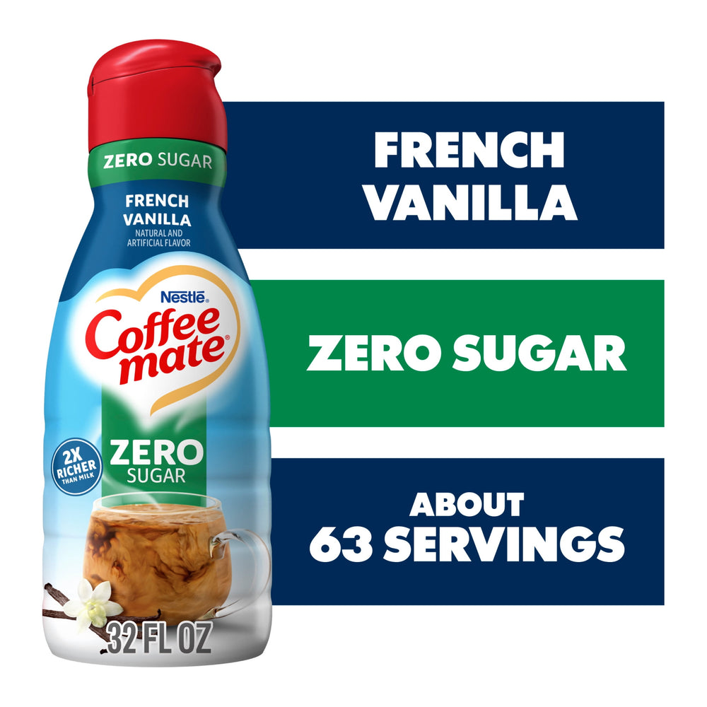 Coffee mate French Vanilla Zero Sugar 63 Servings · Crema para café · 63 porciones · 946 ml