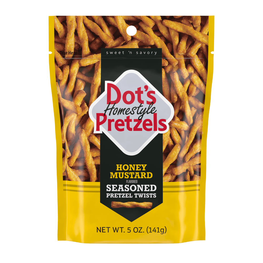 Dot's Homestyle Honey Mustard Seasoned Pretzel Twists · Pretzels · 142 g · bolsa · tamaño snack