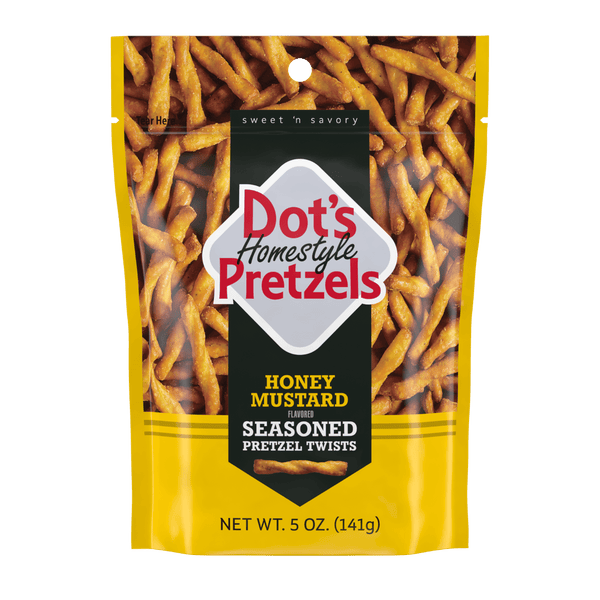 Dot's Homestyle Honey Mustard Seasoned Pretzel Twists · Pretzels · 142 g · bolsa · tamaño snack