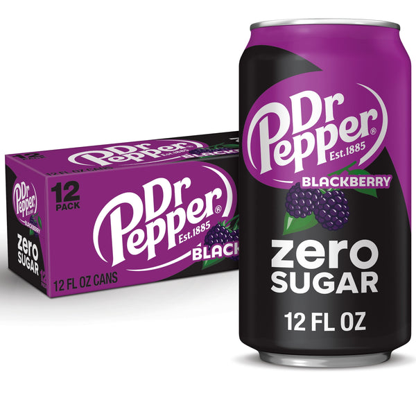 Dr Pepper Blackberry Zero Sugar · Refresco · 12 latas de 355 ml