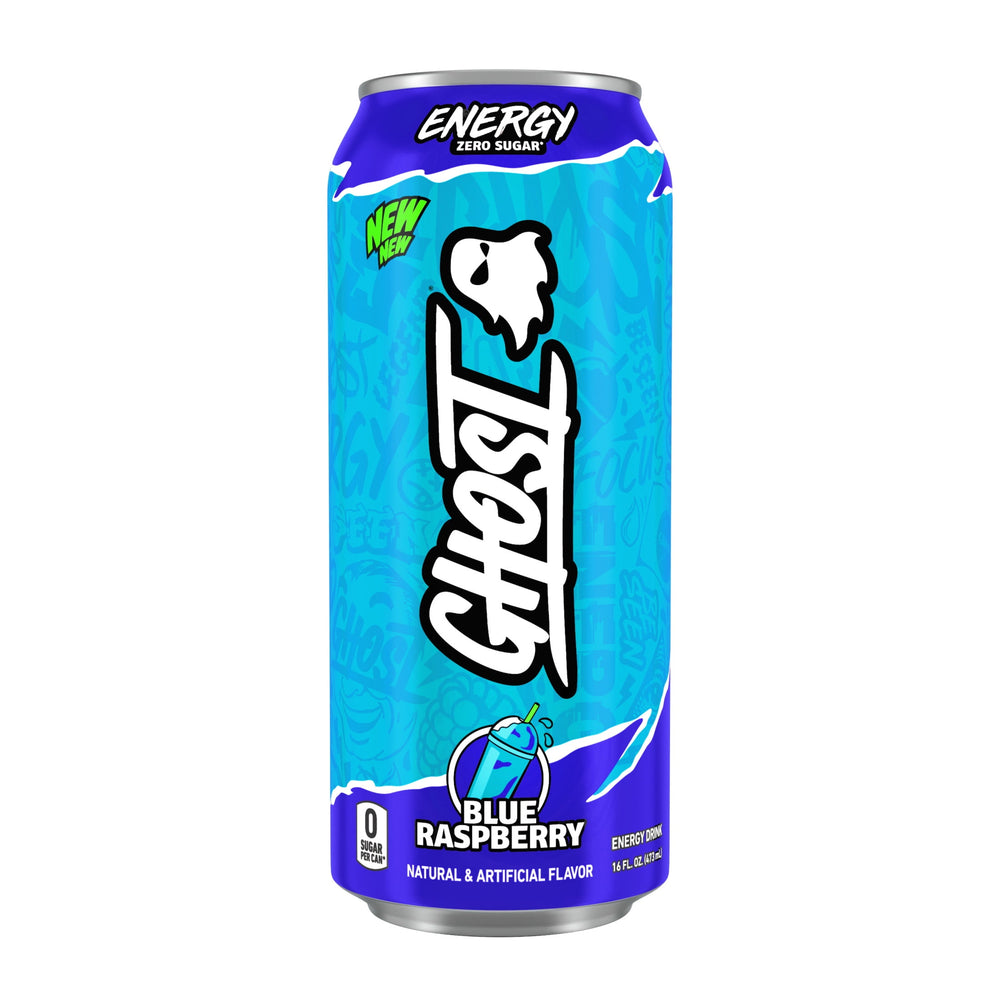 GHOST® ENERGY Blue Raspberry Zero Sugar · Bebida energética · 473 ml · lata