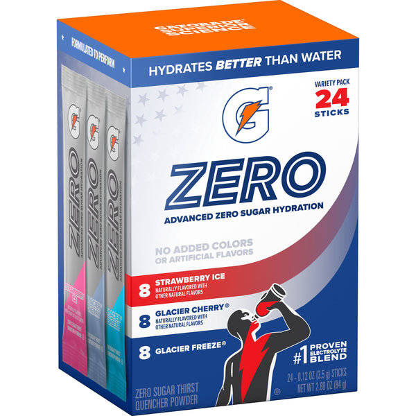 Gatorade Strawberry Ice Glacier Cherry and Glacier Freeze Zero Sugar · Polvo para agua · 3 g