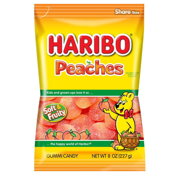 HARIBO Peaches Fruity Peach · Gomitas · 227 g · bolsa · tamaño para compartir