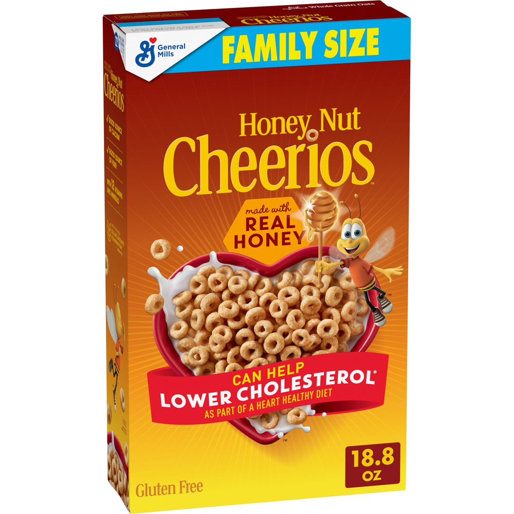 Honey Nut Cheerios Heart Healthy sin gluten · Cereal · 533 g · tamaño familiar