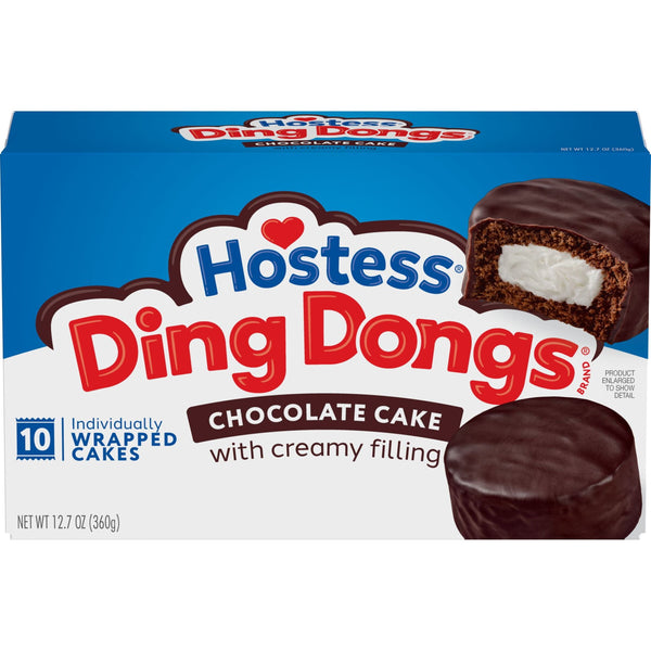 Hostess Ding Dongs Cakes Chocolate Cake with Crème · Pastelitos · 10 pzas de 360 g
