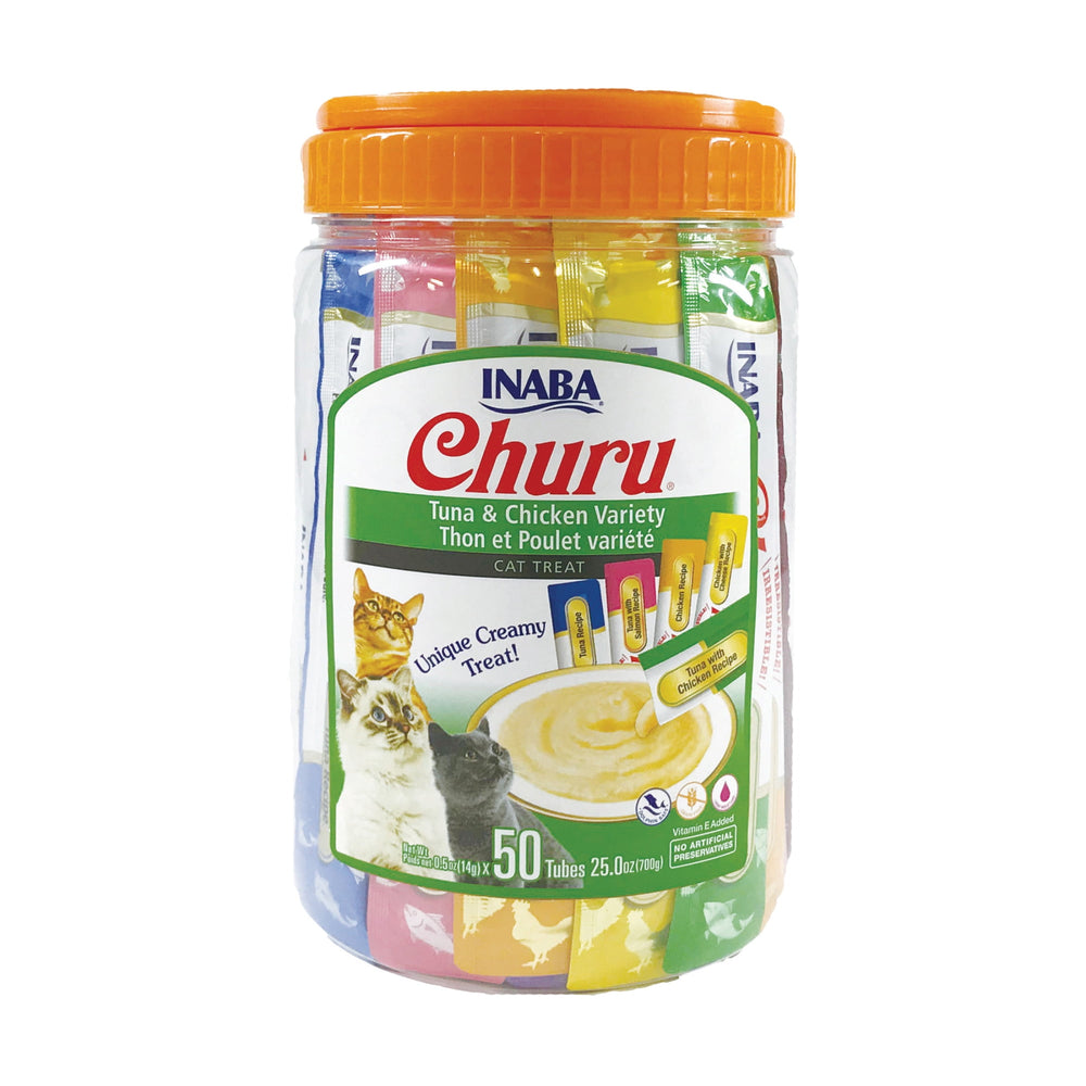 INABA Churu · Puré cremoso para gatos · 50 tubos