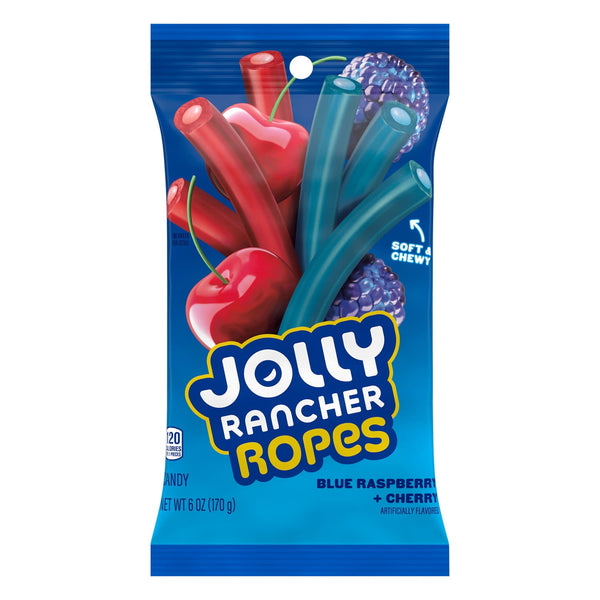 Jolly Rancher Ropes Blue Raspberry and Cherry · Caramelos · 170 g · bolsa