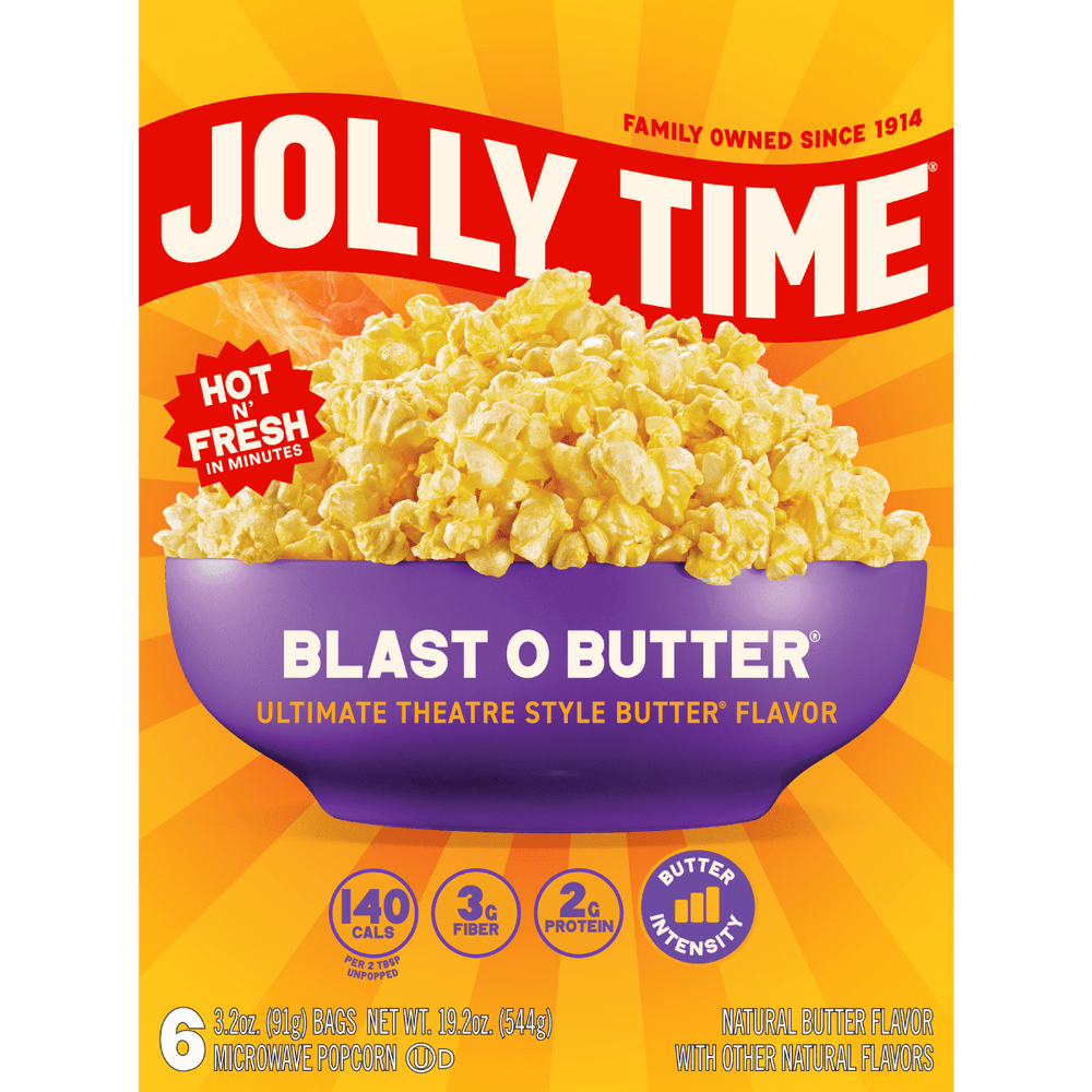 JOLLY TIME Blast O Butter Ultimate Theatre Style Butter · Palomitas · 6 pzas de 91 g