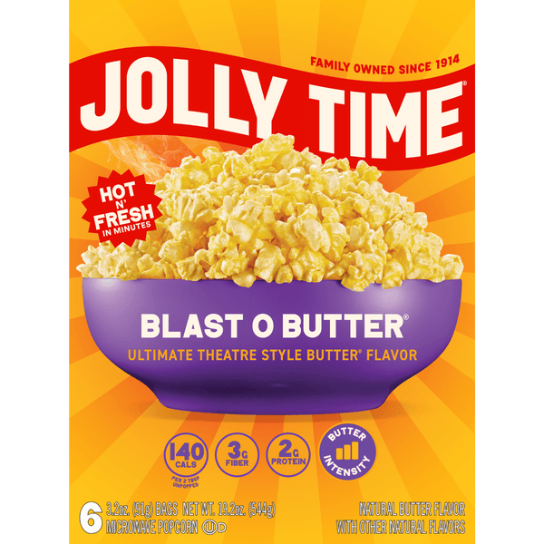 JOLLY TIME Blast O Butter Ultimate Theatre Style Butter · Palomitas · 6 pzas de 91 g