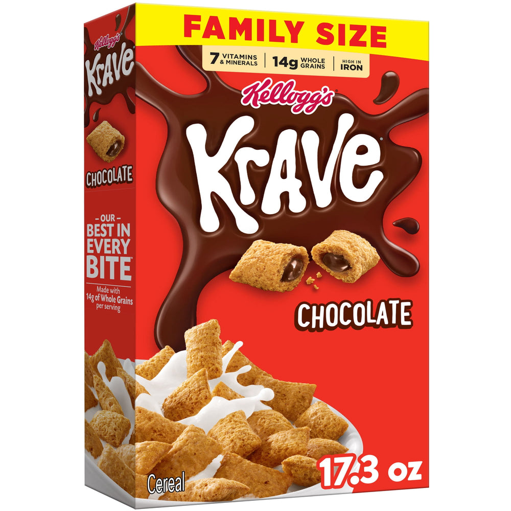 Kellogg's Krave Chocolate · Cereal · 490 g · tamaño familiar