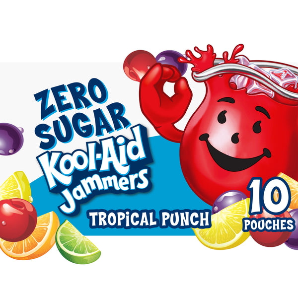 Kool-Aid Jammers Tropical Punch Zero Sugar · Bebida · 10 sobres de 177 ml