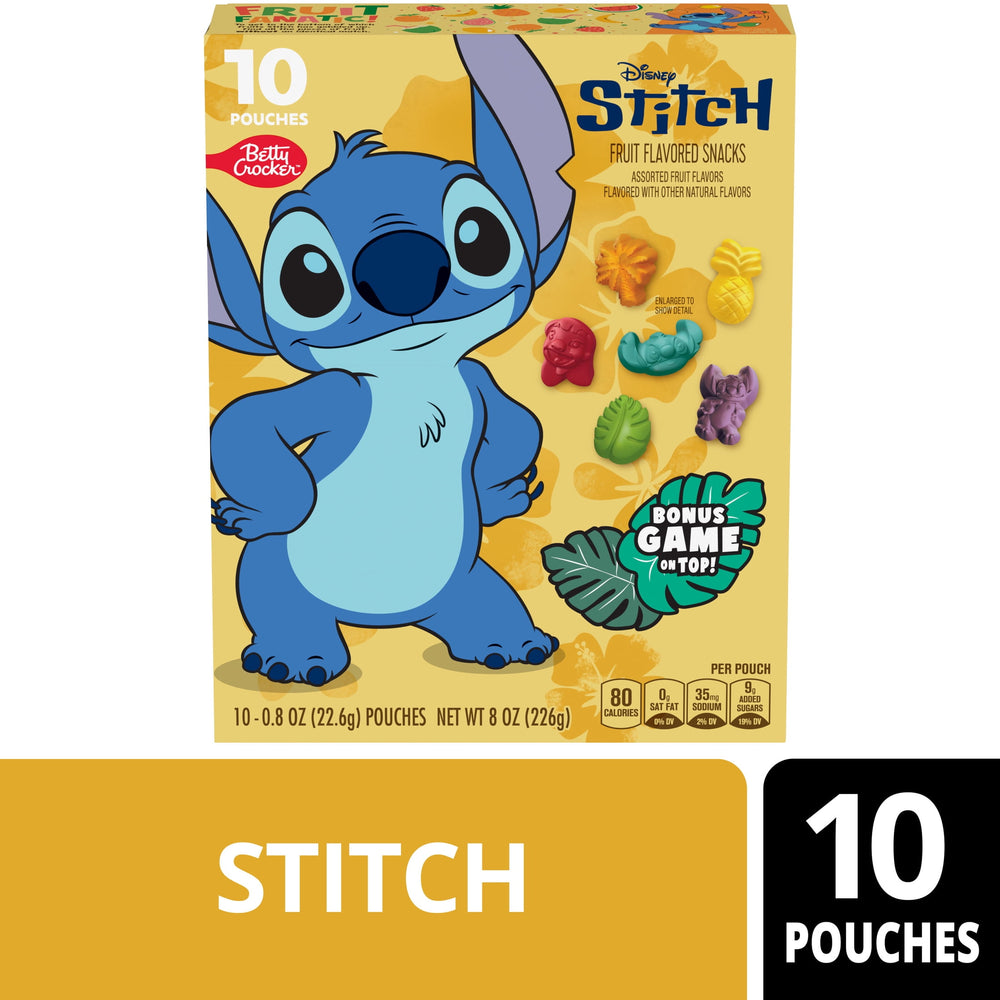 Betty Crocker Disney Stitch · Gomitas de fruta · 10 pzas de 23 g