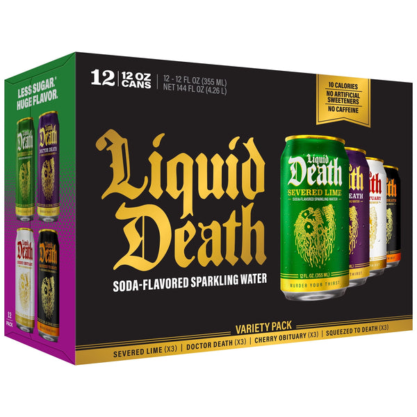 Liquid Death Variedad · Agua carbonatada saborizada · 12 × 355 ml