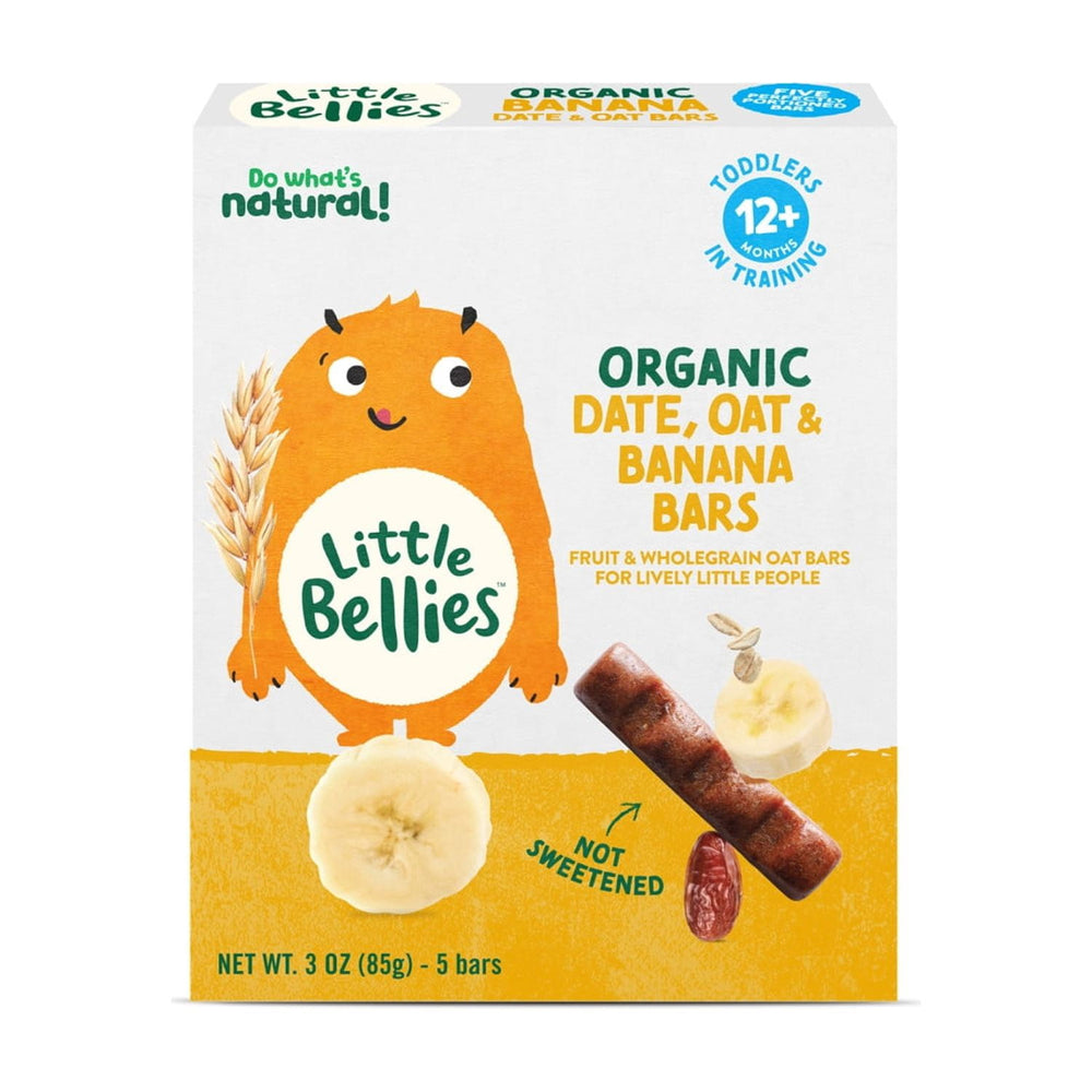 Little Bellies Organic Date Oat & Banana · Snack salado · 5 barras de 85 g