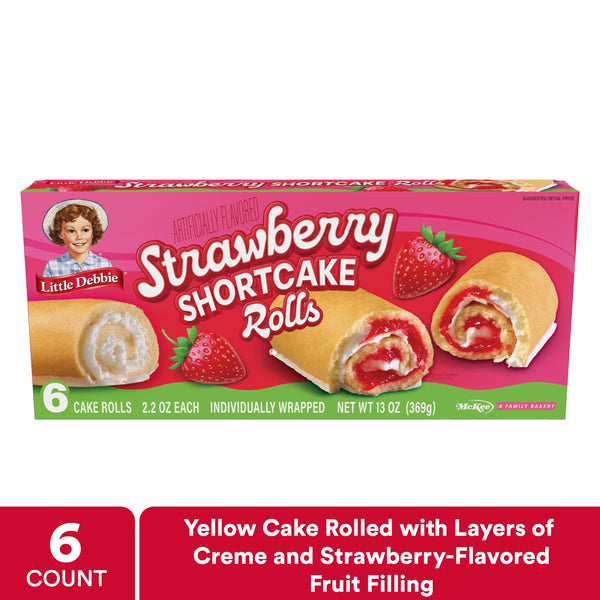 Little Debbie Strawberry Shortcake Rolls · Pastelitos · 6 pzas de 369 g
