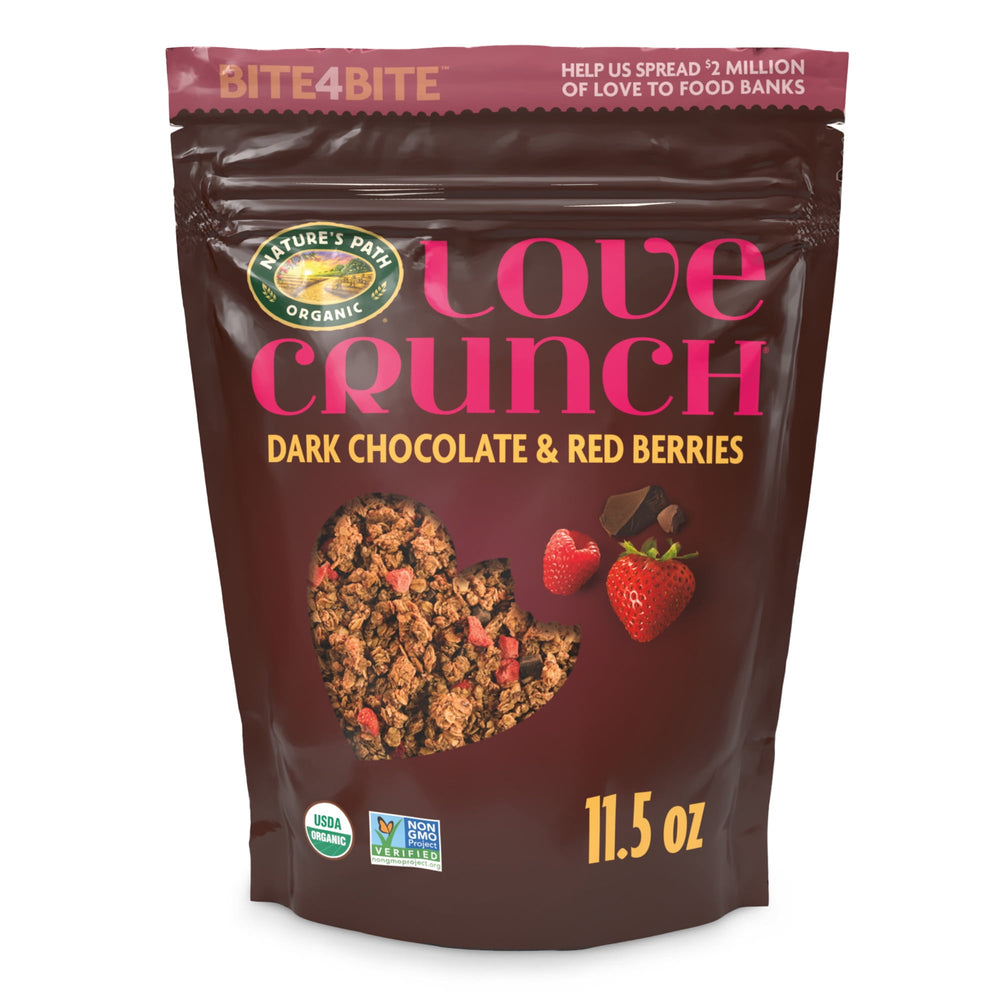 Love Crunch Organic Dark Chocolate & Red Berries · Granola · 326 g · sobre