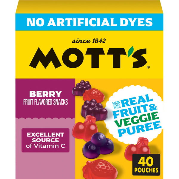 Mott's Berry · Gomitas de fruta · 40 pzas de 23 g