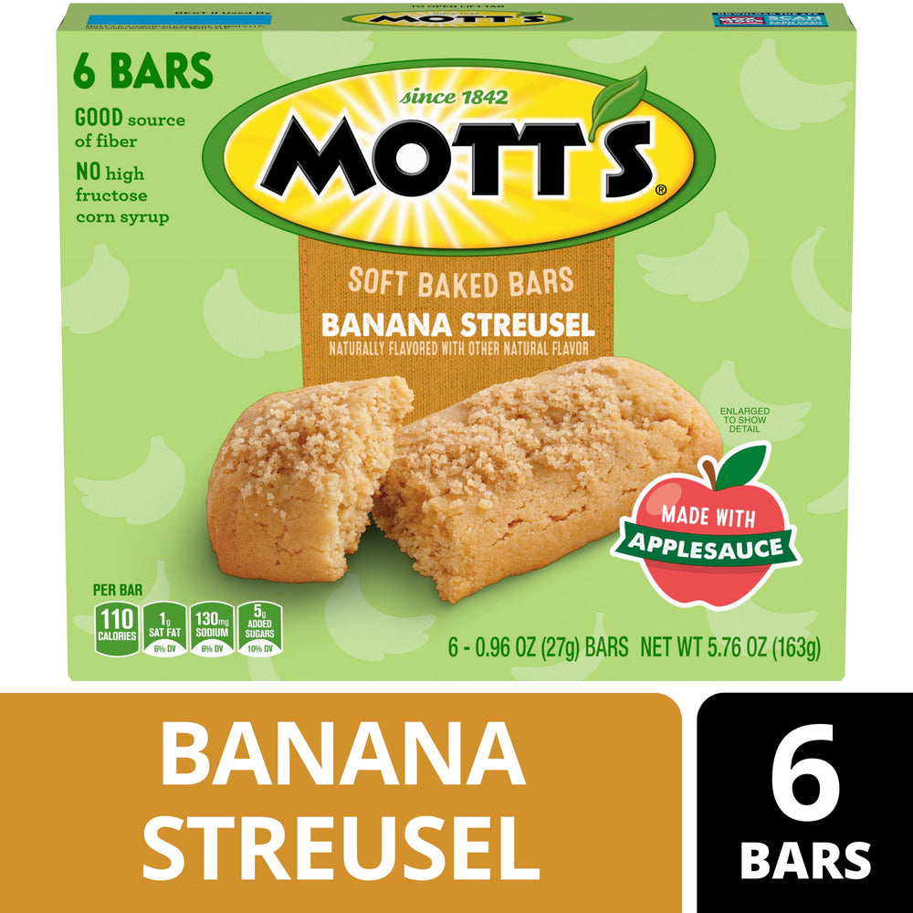 Mott's Banana Streusel · Snack salado · 6 pzas de 163 g
