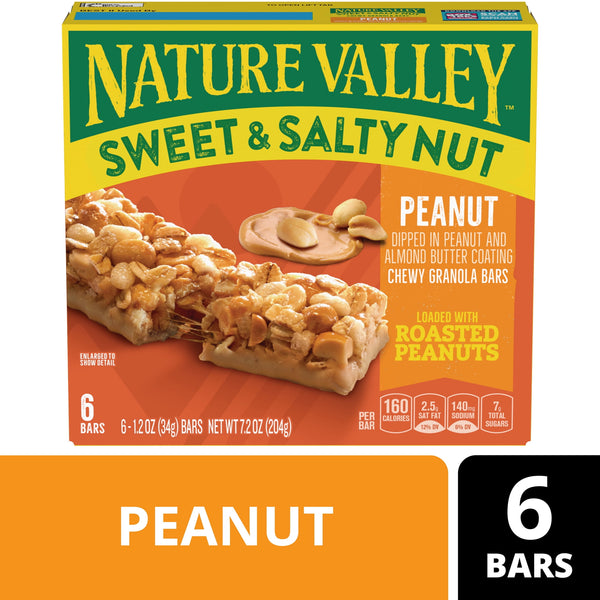 Nature Valley Sweet and Salty Nut Peanut · Barras · 6 barras de 204 g