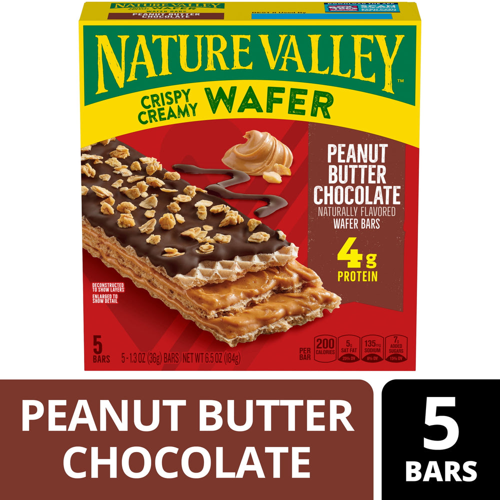 Nature Valley Creamy Wafer Bar Peanut Butter Chocolate · Wafers · 5 barras de 4 g