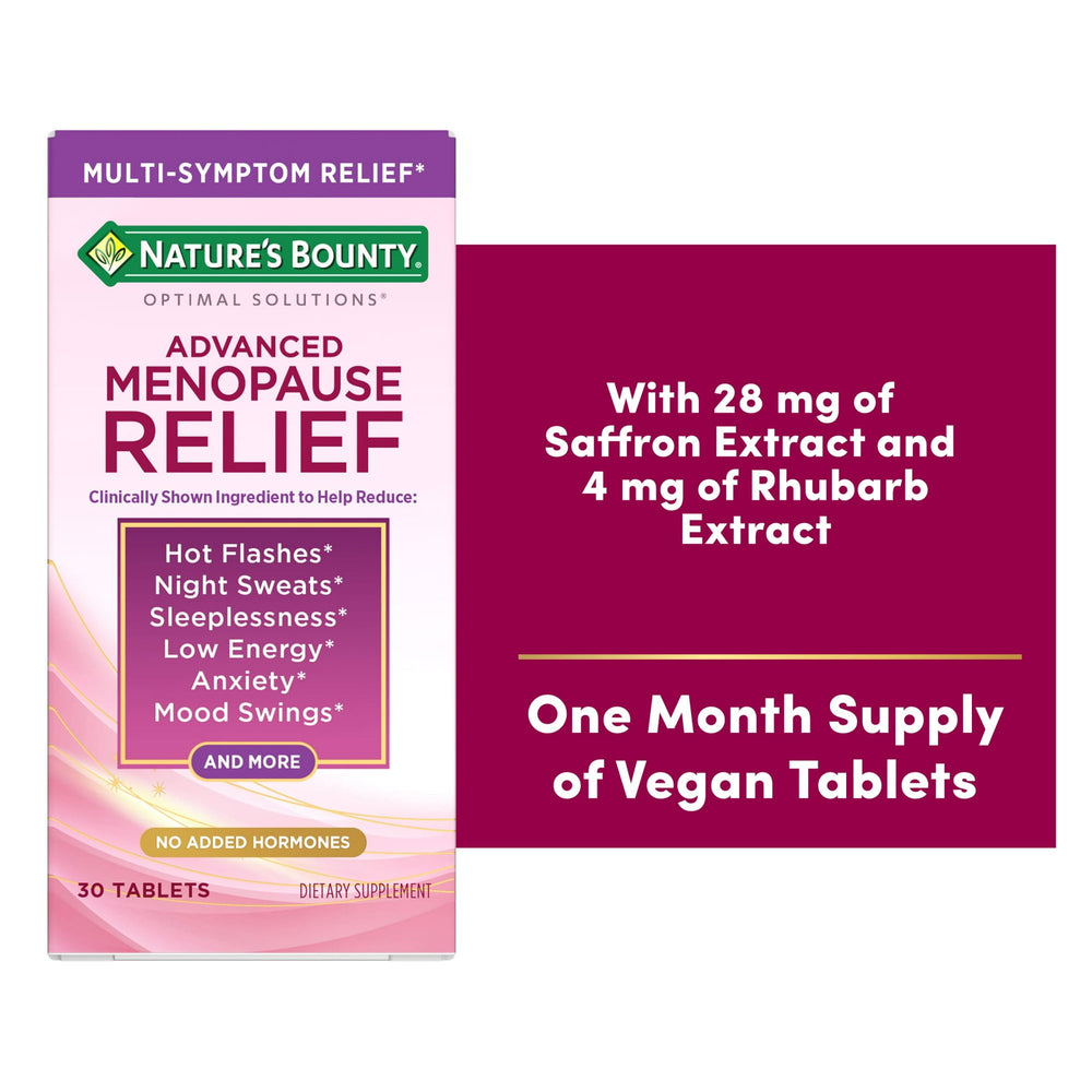 Nature's Bounty Advanced Menopause Relief · Suplemento menopausia · 30 tabletas