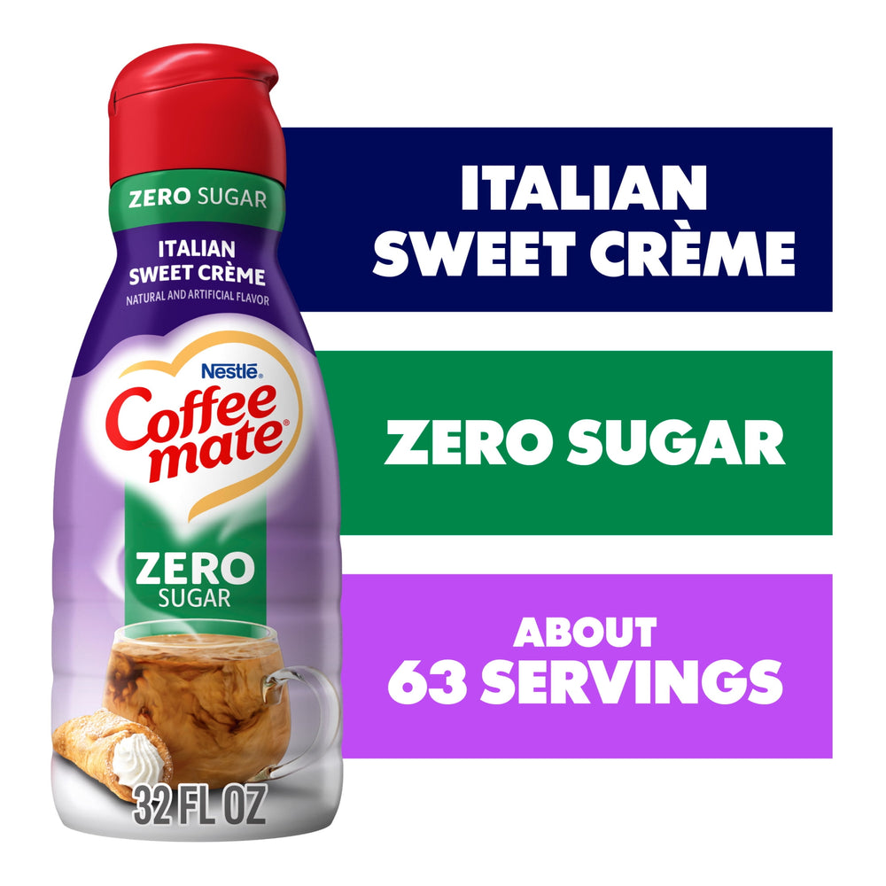 Coffee Mate Italian Sweet Creme Zero Sugar · Crema para café · 946 ml · botella