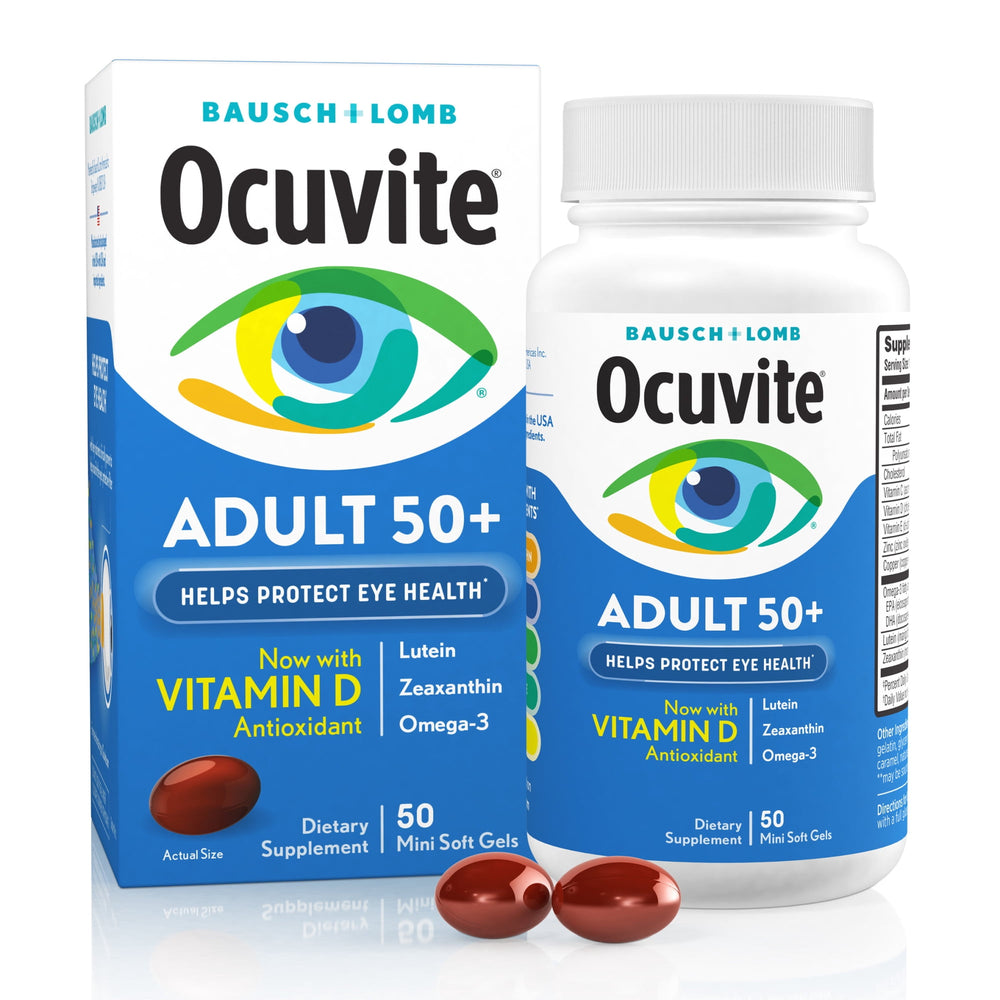 Bausch + Lomb Ocuvite Adult 50+ · Suplemento vitamínico ocular · 50 cápsulas