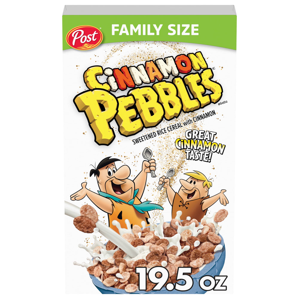 Post Cinnamon Pebbles · Cereal · 553 g · caja · tamaño familiar