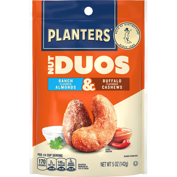 PLANTERS Nut Duos Buffalo Cashew and Ranch Almond · Nueces · 142 g · bolsa