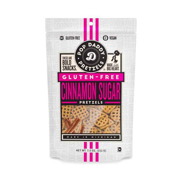Pop Daddy sin gluten · Pretzels sabor canela y azúcar · 213 g