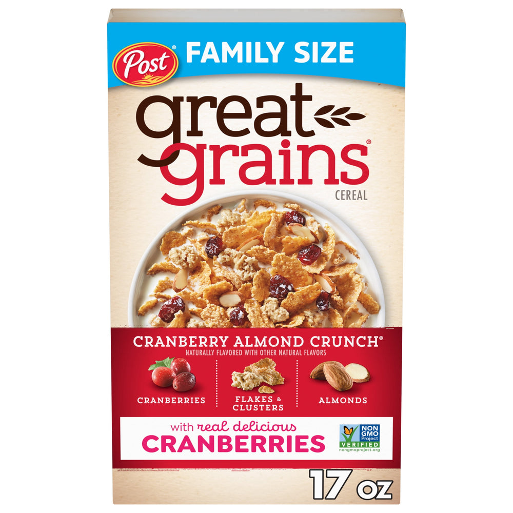 Post Great Grains Cranberry Almond Crunch Heart Healthy · Cereal · 482 g · caja