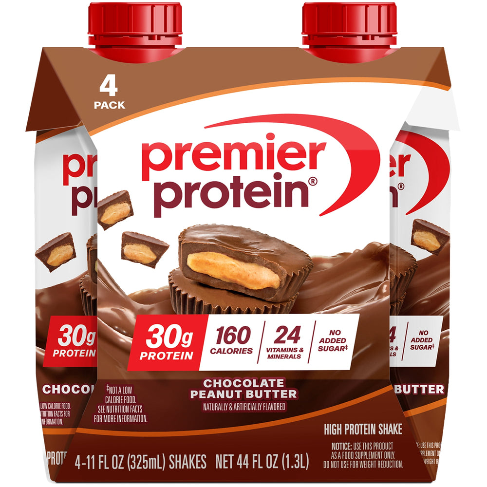 Premier Protein Chocolate Peanut Butter · Batido proteínico · 4 × 325 ml