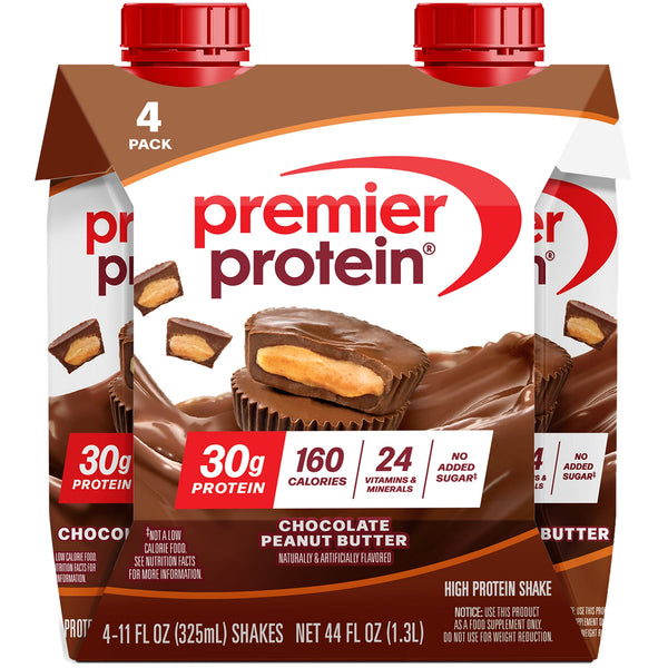 Premier Protein Chocolate Peanut Butter · Batido proteínico · 4 × 325 ml