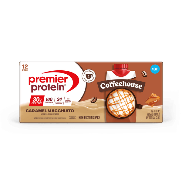 Premier Protein Coffeehouse Caramel Macchiato · Batido proteico · 12 × 325 ml