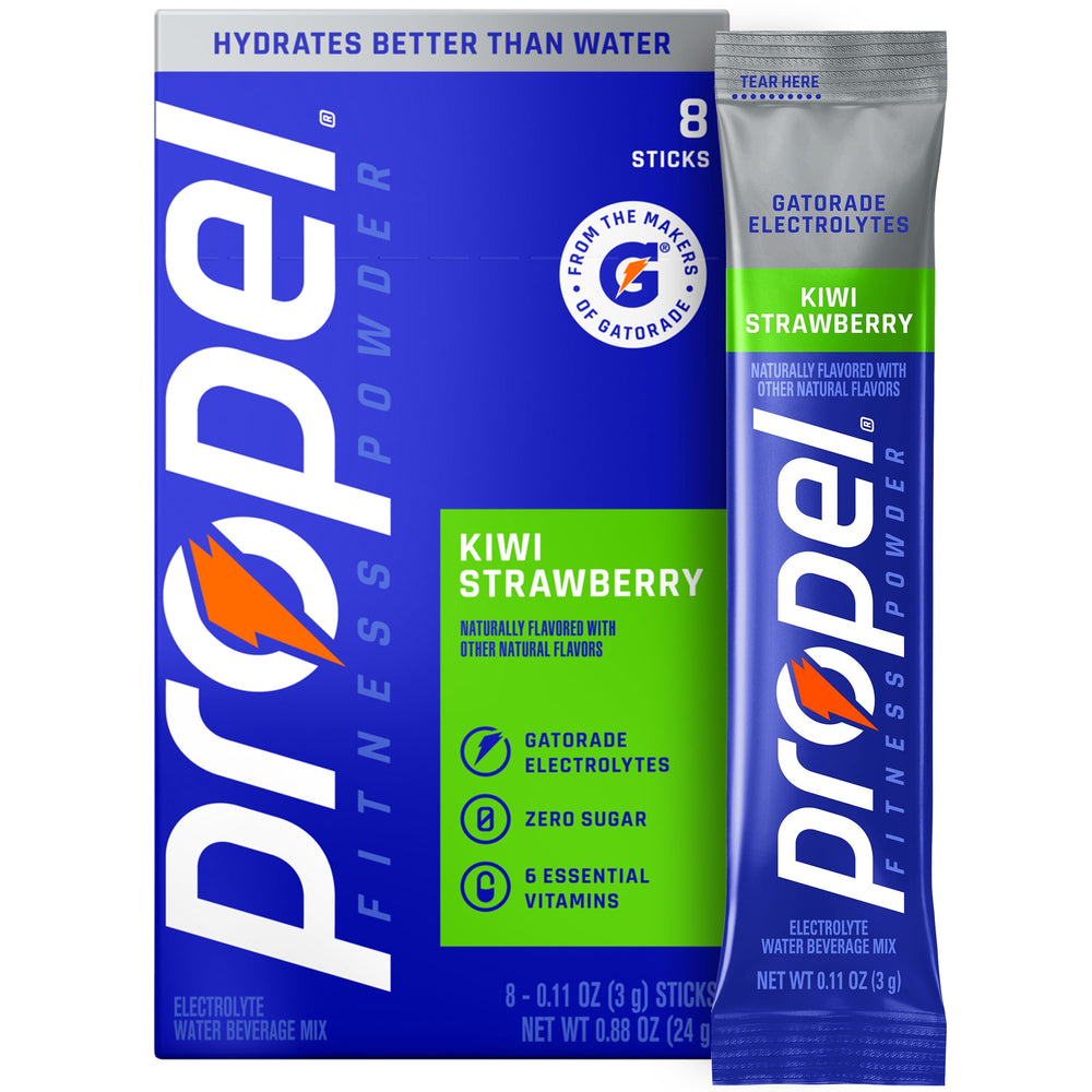 Propel Kiwi Strawberry Zero Sugar · Polvo para agua · 8 pzas de 3 g