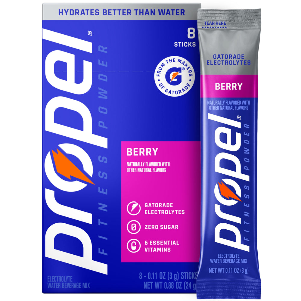Propel Berry Zero Sugar · Polvo para agua · 8 pzas de 3 g