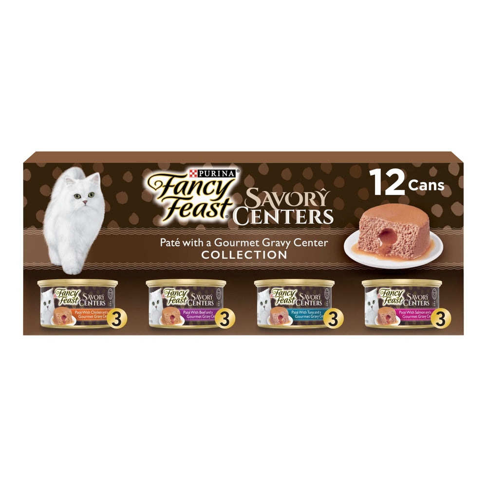 Purina Fancy Feast Savory Centers · Alimento húmedo para gatos · 12 latas de 85 g