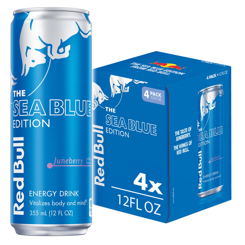 Red Bull Sea Blue Edition · Bebida energética · 4 latas de 355 ml