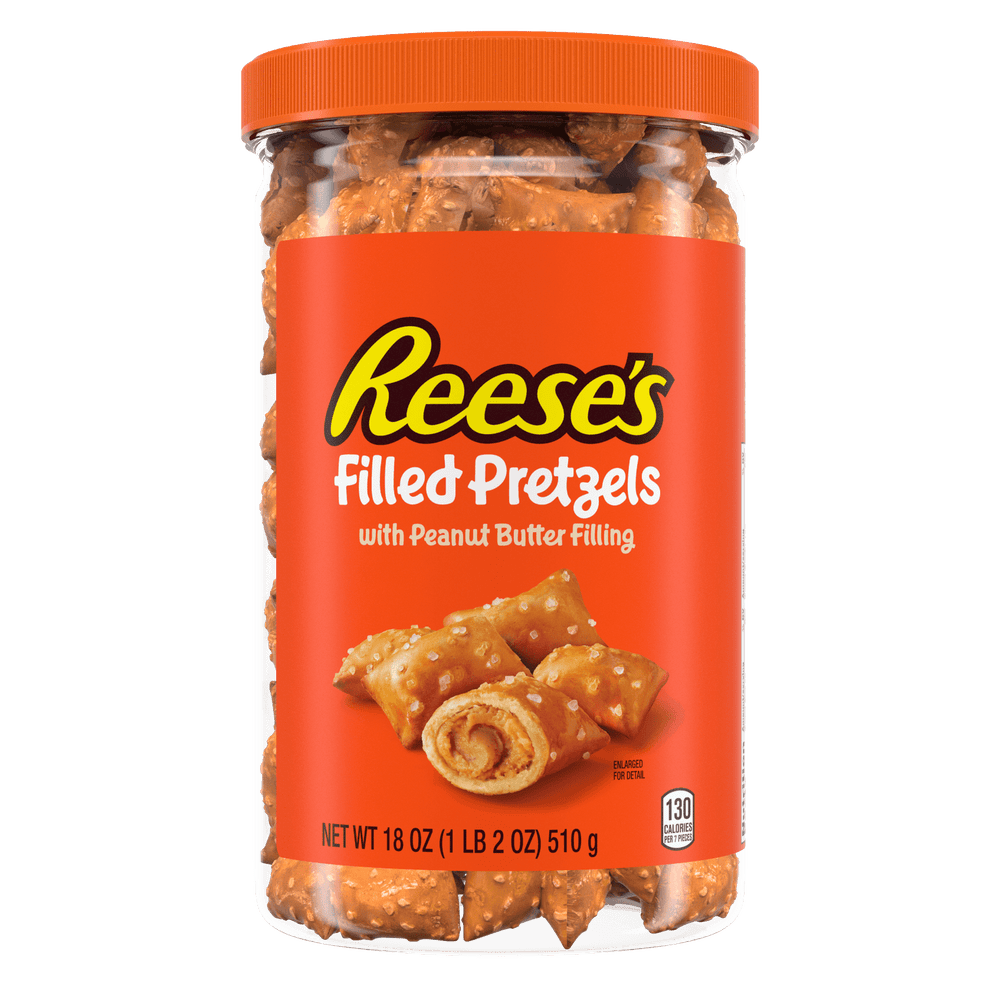REESE'S Peanut Butter Filled Plastic · Pretzels · 510 g · frasco