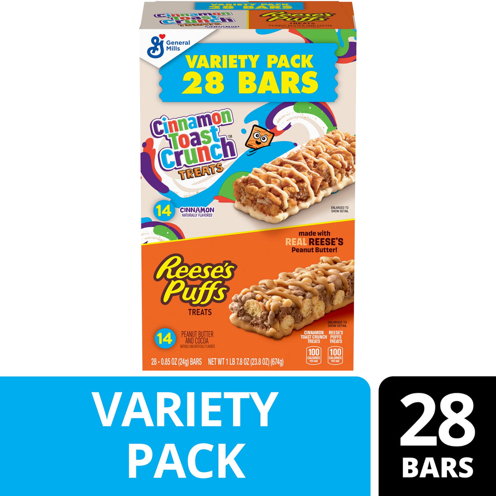 Cinnamon Toast Crunch and REESE'S Puffs Treat Variety · Snack salado · 28 pzas · 675 g