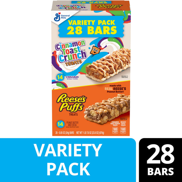 Cinnamon Toast Crunch and REESE'S Puffs Treat Variety · Snack salado · 28 pzas · 675 g