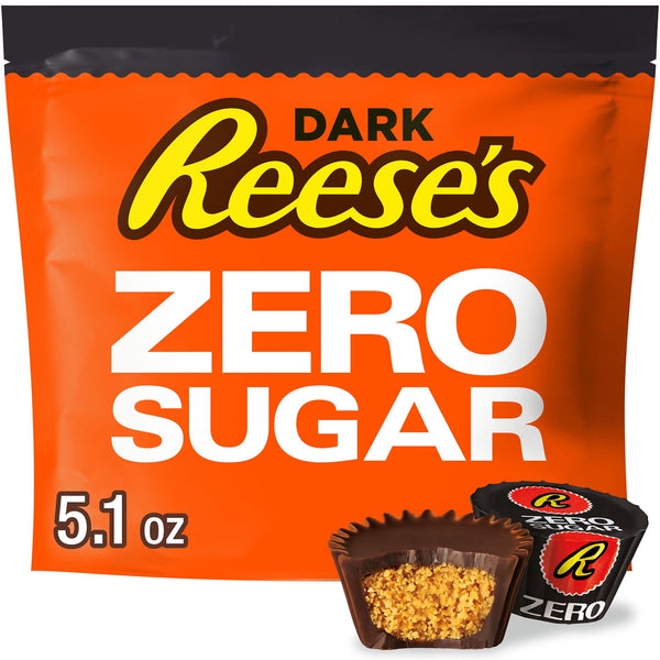 Reese's Miniatures Dark Chocolate Peanut Butter Cups Zero Sugar · Barra · 145 g · bolsa