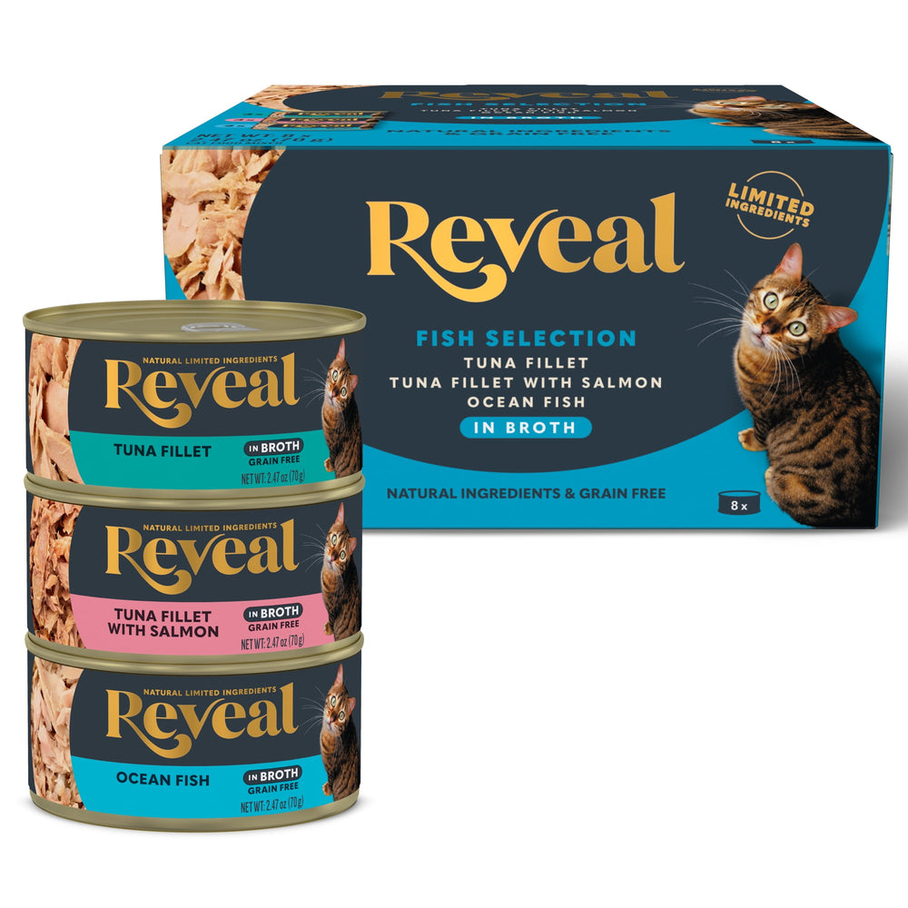 Reveal Pet Food Selección Pescado · Alimento húmedo felino · 8 latas × 70 g