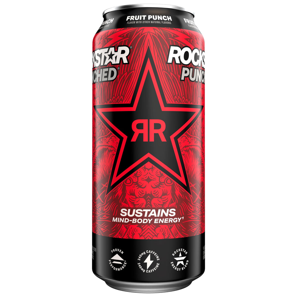 Rockstar Punched Fruit Punch · Bebida energética · 454 g · lata