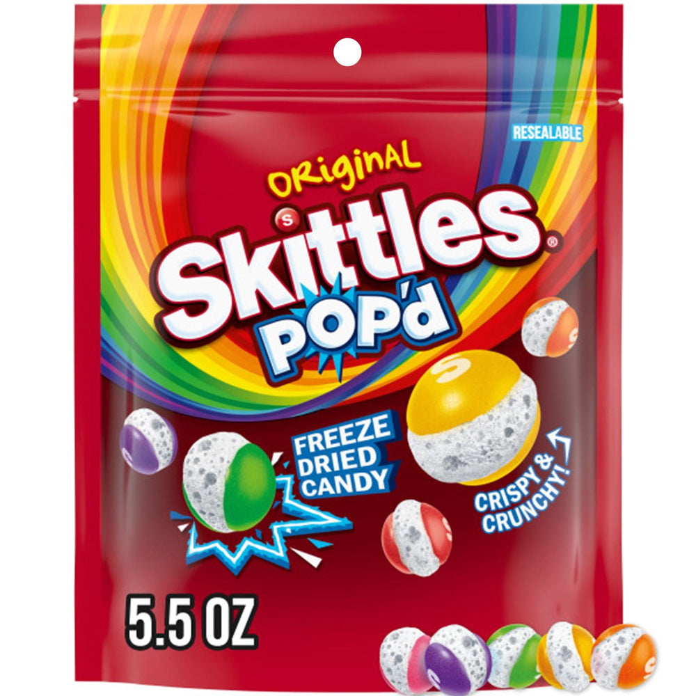 SKITTLES POP'D Originals Freeze Dried · Caramelos · 156 g · bolsa