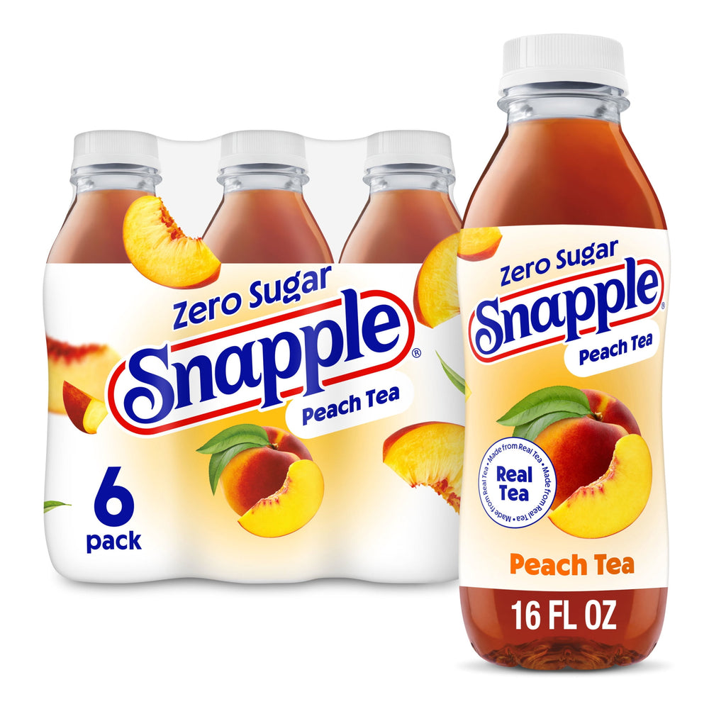 Snapple Peach Zero Sugar Bottled Tea · Té · 6 botellas de 473 ml