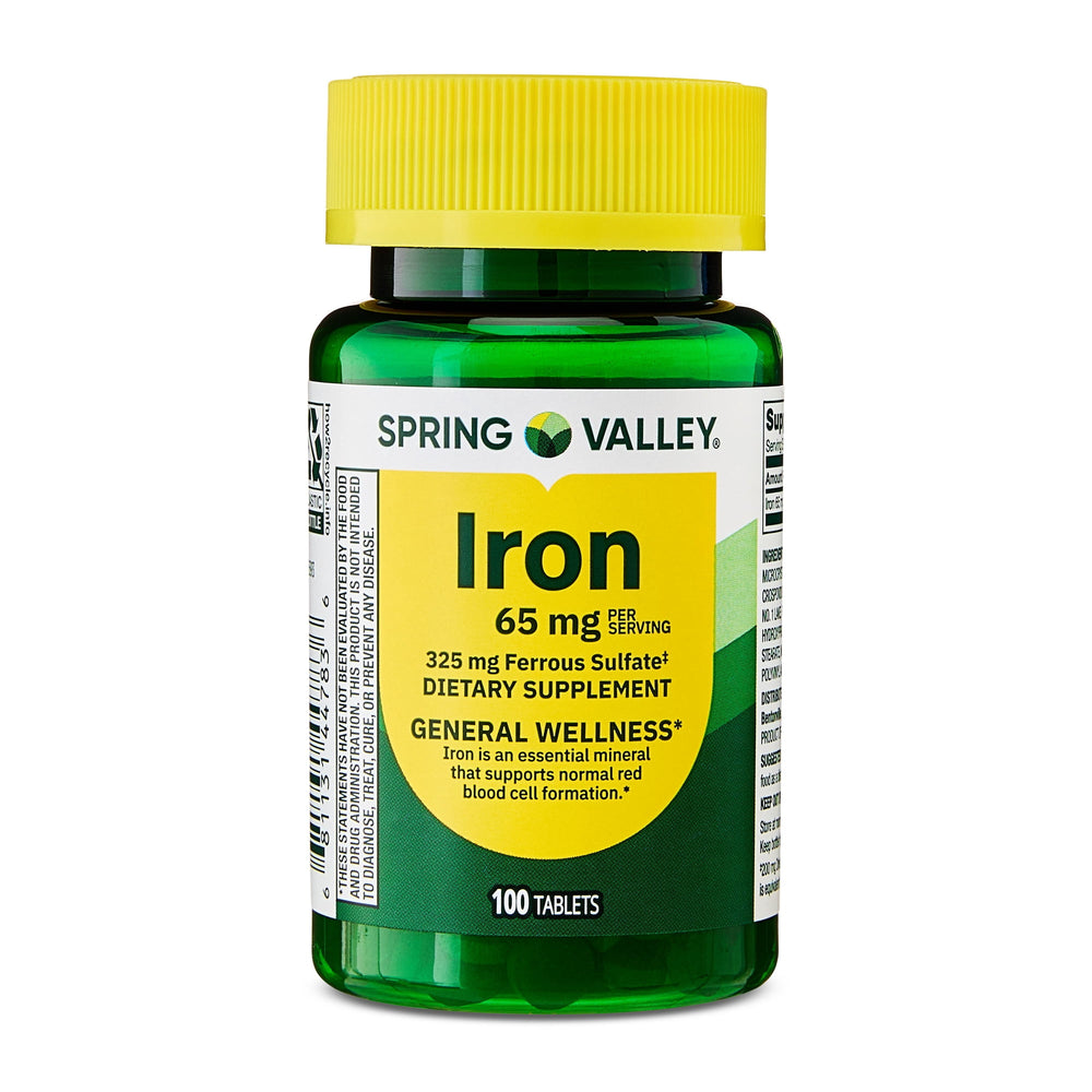 Spring Valley Hierro · Suplemento dietético · 100 tabletas
