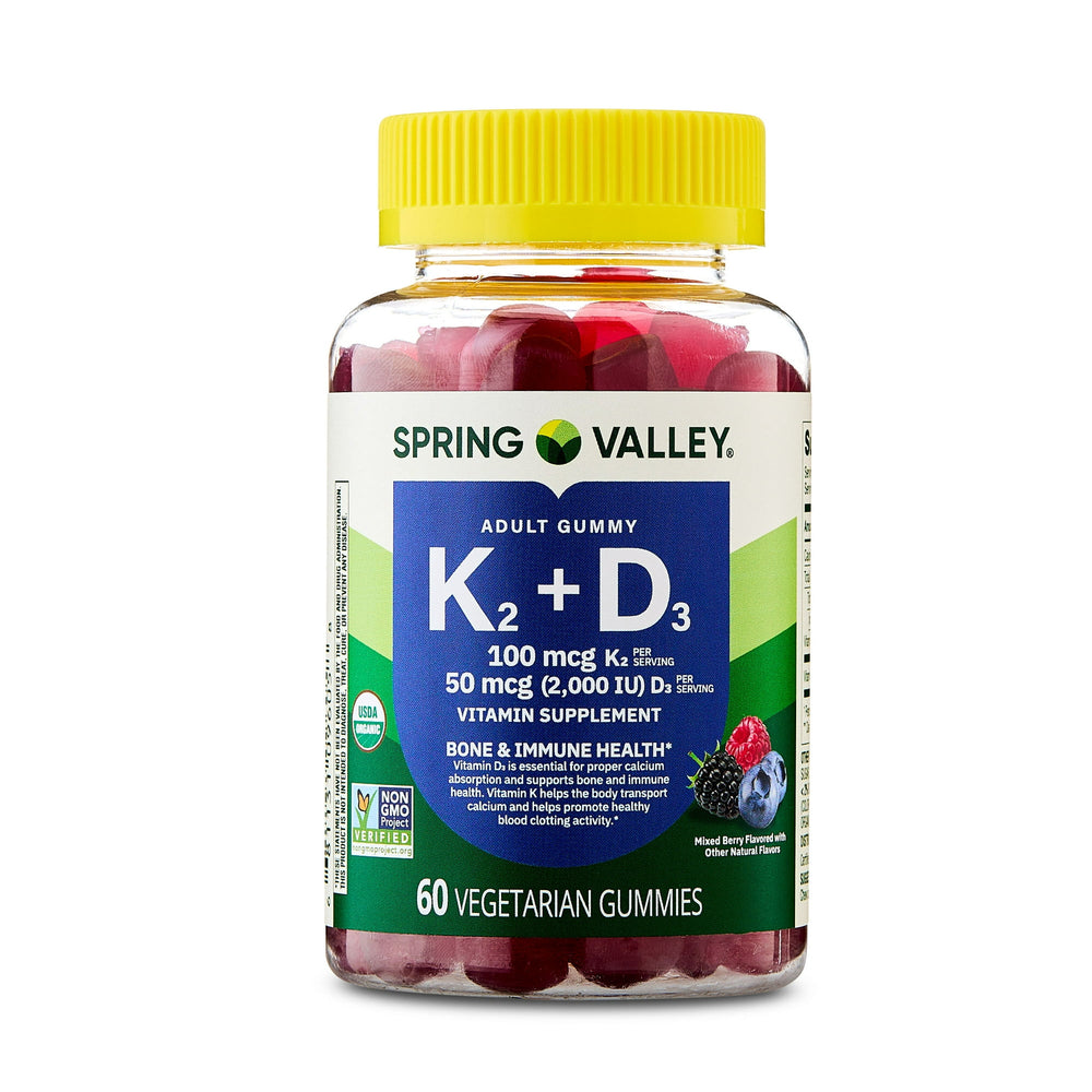 Spring Valley K2 + D3 · Gomitas vitamínicas · 60 unidades