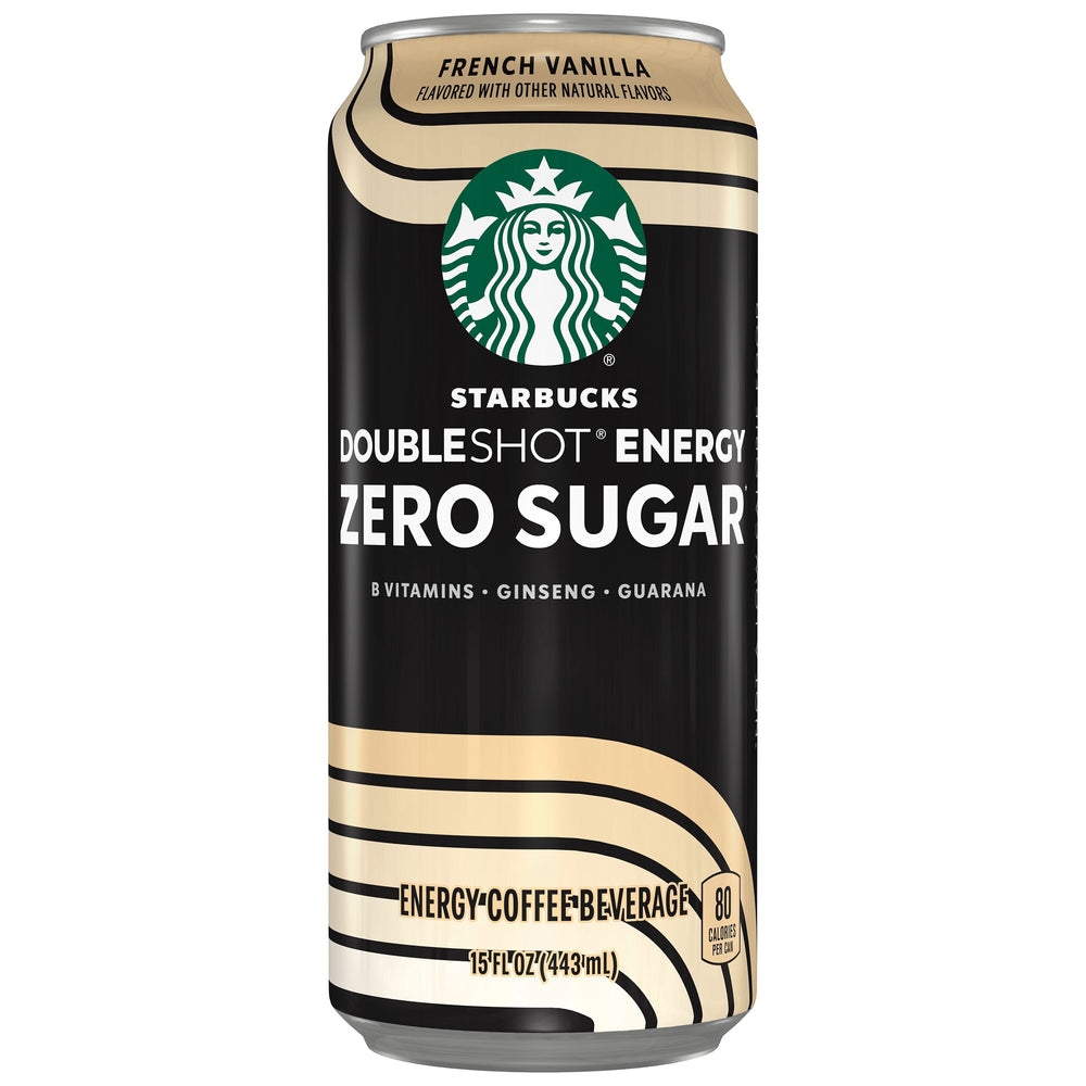 Starbucks Doubleshot Energy French Vanilla Zero Sugar · Café y cremas · 444 ml · lata
